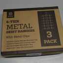 ZOBER 3-Pack 6-Tier Skirt Hangers with Clips - Pants Hangers with Clips Space Saving, Closet Organization, Swivel Hooks, College Dorm Essentials, Skirt Hangers for Women, Jeans Organizer for Closet