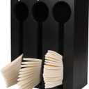 UCUDI Plastic Utensil Dispenser Cutlery Organizer Plastic Silverware Holder Caddy for Restaurant, Party, Picnics, Office (Black)