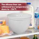 Silicone Bowl Liners for KitchenAid 7Qt Stand Mixers, Mixing Bowl Inserts with Lids, Replacement Mixer Accessories (White, 7QT)