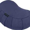 Retrospec Sedona Zafu Meditation Cushion with Buckwheat Hull Fill - Adjustable Yoga & Pilates Equipment Support - 17in Crescent Cotton Cover