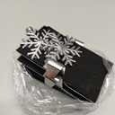 SYITCUN Stocking Holders for Mantle, 4 Pcs Weighted Christmas Stocking Holder, Magnetic Silver Snowflakes Stocking Hooks for Fireplace