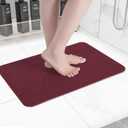 Non-Slip Bathtub Mat, Anti Slip Shower Mat, Fast Drying Bathtub Mats, Foot Scrubber Mat, Anti Slip Mat for Tub, Floor, Bathroom, Kitchen, Home, Hotel (Wine Red 24"16")