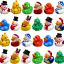 24 Pack Christmas Rubber Ducks Bath Toys for Kids Boys Girls Toddlers Christmas Party Favors Stocking Stuffers Gifts