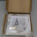 8x8 Picture Frames Set of 4, Made of Glass and Distressed White Wooden Frame - Display Picture 6x6 with Mat or 8 x 8 Without Mat, 8 by 8 Photo for Wall or Tabletop