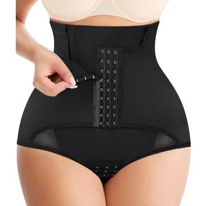 MERYOSZ Butt Lifting Panties High Waisted Tummy Control Shapewear for Women Waist Trainer Mesh Body Shaper Underwear (Black, XL)