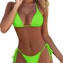 Women's 2 Piece Swimsuit Halter String Bikini Adjustable Bathing Suit (X-Large)