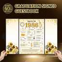 10 x Black Gold 40th Birthday Decorations, Back in 1986 Happy 40th Birthday Guest Book for Men Women, Jumbo Signature Card for 40 Year Old Gifts, Cheers to 40 Years Party Favors