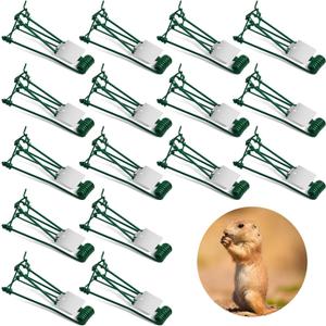 Qualirey 16 Pcs Outdoor Gopher Trap Easy Set Mole Trap Weather Resistant Gopher Killer Vole Killer for Lawn Garden Farm (Green)