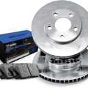 R1 Concepts Rear Brake Kit For 2003-2010 Chrysler PT Cruiser, 2003-2005 Dodge Neon| Blank Brake Rotors| Semi-Metallic Brake Pads and Rotors Kit
