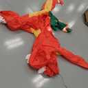 12 Ft Ht x 14 Ft L Giant Christmas Inflatables Santa Elf Ride Dinosaur Holding Candy Cane Christmas Blow Up Yard Decorations Built-in LEDs Christmas Decorations Outdoor Party Holiday Xmas Decor Lawn