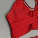 Yonique Women's Two Piece High Waisted Bikini Set Tummy Control Swimsuit Full Coverage Bathing Suit Halter Red, Size: M