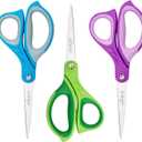 LIVINGO Scissors for School - Sharp Pointed Tip All Purpose Scissors Students Teachers Crafts Middle High School College Office Home, Blue, Green, Purple, 3 Pack, 7 Inch