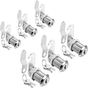 Cabinet Cam Locks Keyed Alike, 1-1/8'' Fits on7/8'' Max Door Thickness, Secure File Drawer Mailbox RV Storage Replacement Set, Zinc Alloy (1-1/8 Inch 6Pcs)