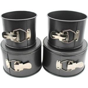 4 pcs Springform Pan Set, 4 5 6 7 inches Round Cake Tin with Removable Bottom, Nonstick Leakproof Carbon Steel Cheese Cake Pans Mold for Baking(COLOR:Black)