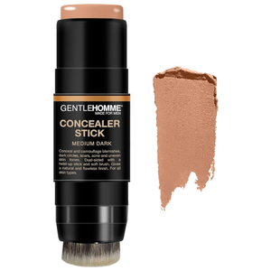 Concealer Stick with Brush for Men - Eraser Dark Circles - Men’s Multi-Use Concealer - Dual Sided Full Coverage with Soft Brush- Buildable Coverage Makeup - All Skin Type - (Medium Dark)