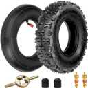 FVRITO 4.10-6 4.10/3.50-6 NHS Tire and Inner Tube for Go Kart Chinese ATV Quad 4 Wheeler Mini Bike Lawn Equipment Garden Rototiller Snow Blower Wheelbarrow Lawn Tractor with Bent Valve Stem Set of Two