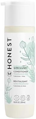 The Honest Company Silicone-Free Conditioner, Gentle Tear-Free Hypoallergenic Baby Hair Care with Naturally Derived Ingredients, Fragrance-Free for Sensitive Skin, 10 fl oz