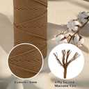 Macrame Cotton Cord 6mm x 109 Yards, ZUEXT 100% Natural Handmade Colorful 4 Strands Twisted Braided Cotton Rope for Wall Hanging Plant Hangers Gift Wrapping Tapestry DIY Crafts (100m, Caramel)