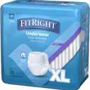FitRight Super Adult Incontinence Underwear, Maximum Absorbency, X-Large, 56-68, 4 Packs of 20 (80 Total) (XL)