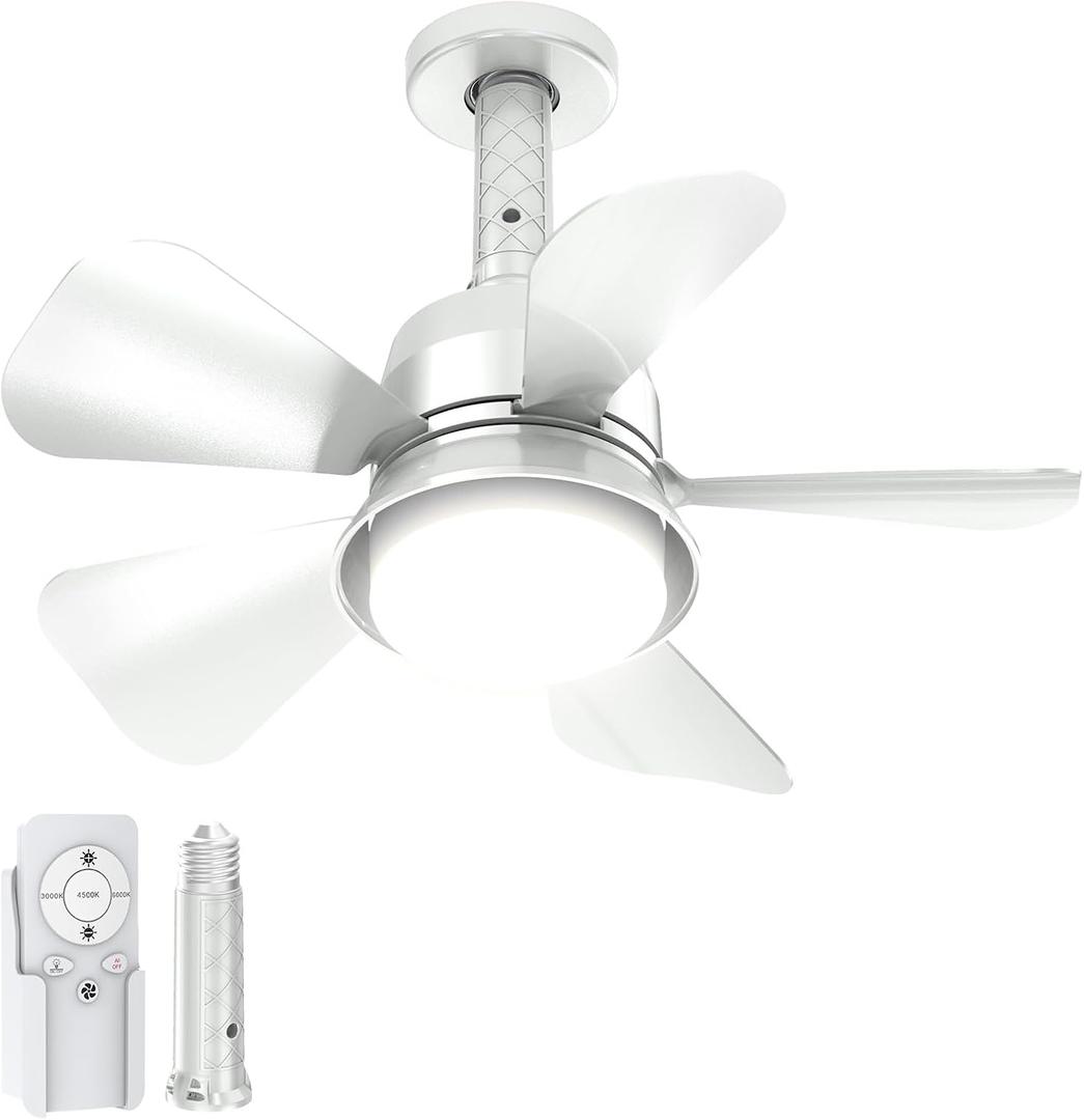 Ceiling Fan Light with Lights and Remote,3000K-6000K Ceiling Fan, 1000 Lumens LED 3 Colors Ceiling Fans for Kitchen Home, White