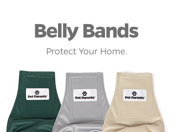 Pet Parents Premium Washable Belly Bands for Male Dogs & Extendrs, (3pack) of Dog Diapers Male, Male Dog Wraps, High Absorbing Male Dog Diapers, Spruce, LargeMale Dog Belly Bands