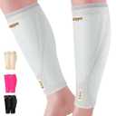 Copper Calf Compression Sleeves for Men & Women - High Stretch Graduated Compression with Anti-Slip Grip | Breathable & Smooth Lining Footless Design for Runners, Shin Splints, Leg Fatigue & Travel (1 Pair) (Small, Black)