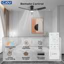 CJOY Ceiling Fan with Lights, 48 Inch Low Profile Ceiling Fans with Light and Remote, Reversible DC, Flush Mount, 3CCTDimmable, Modern Indoor/Outdoor Design for Bedroom, Living Room, Patio, Kitchen