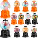 Blosssound 24 Set Candy Party Favors Mini Gumball Machine 3.8 Inch Candy Holder Dispenser Plastic Candies Box for Christmas Birthday Wedding Gift Prizes Party Decor(Halloween)