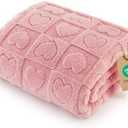 Bedsure Dog Blanket for Small Dogs Washable - Fluffy Fuzzy Puppy Cat Blanket with Premium 300GSM Coral Fleece Soft for Pet Kitten Doggy, Pink, 25x35IN