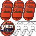 12 Set/36 Pcs Basketball Thanks Coach Gifts Set for Coach Wood Photo Picture Frame Basketball Appreciation Gift Set with Thank You Keychain Silver Whistle for Sport Instructor