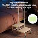 NOVII 2 Step Stool with Handle, Adjustable Bed Steps for High Beds for Adults, Step Stool with Wheels for Elderly, Portable Footstool for Bedroom, Kitchen, Bathroom (White with Bag)
