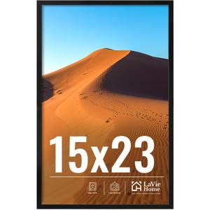 LaVie Home 15x23 Picture Frame for Wall Display, 15x23 Black Picture Frame with HD Plexiglas, 15 x 23 Photo Frame 1 Pack, Display Frame for Vertical or Horizontal, Classic Collection