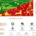 3 x IVN Christmas Garage Door Cover Decoration 13x6ft Snowy Night Trees with Green Red Sleigh Scene Deer Merry Christmas Garage Door Banner Home Door Front Yard Decor for Xmas Eve Holiday Outdoor