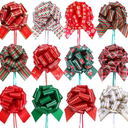 12Pcs Wave Point Gift Wrap Pull Bows, Large 6 Inch Assorted Gift Pull Bows, for Presents,Christmas Party Birthday Gift for Wrapping Boxes,Valentine's Day Gift Decorations