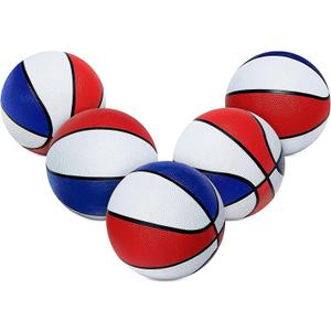 Botabee Mini Basketball Set of 5 - Durable, Anti-Slip Grip 7" Mini Basket Balls for Indoor and Outdoor Play - Inflatable Basketball Toys for Pop Arcade - Soft, Bouncy Sports Rubber Playing Ball