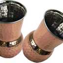 bona fide Hammered Outside pure Copper Inside Nickel Plated Tumbler Moscow Mule Mugs Copper Tumbler Cups pure copper glass for mule cocktail beverages soft drinks Handcrafted Set of 2 (400) ml 13 oz