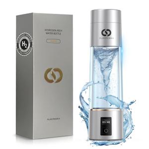 Hydrogen Water Bottle Generator- Up to 6360 PPB - Certified H2 Generator- SPE/PEM Technology - - Portable Hydration & Healthy Gift (10 Oz, Silver)