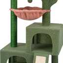 ROYPET Cactus Cat Tree Tower with Twin Cat Condos for Indoor Cats, All-in-One Activity Center with Cat Scratching Post Cozy Sleeping Perch Hammock Scratching Pad and Toy Balls,Green