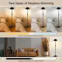 Floor Lamp, Industrial Floor Lamps for Living Room, Smart Standing Lamps with Remote Control, Stepless Dimmable Colors Temperature & Brightness, Metal Floor Lamp for Bedroom, Office, Reading
