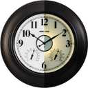 Andy Star 21 Inch Large Illuminated Outdoor Wall Clock Waterproof with Thermometer and Hygrometer, Oversized Battery Wall Clock for Patio Pool, Oil Rubbed Bronze Silent Non Ticking Clock for Garden