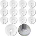 12 PCS Plumbing Cover Plates Plastic Escutcheon Plate Flange Pipe Covers for Bathroom (Apply to 1.18" to 2.16")