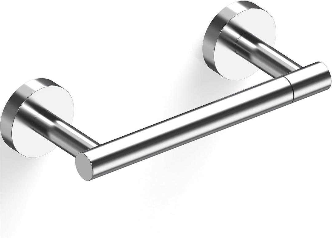 Polished Finish Toilet Paper Holder SUS304 Stainless Steel Double Post Pivoting Toilet Paper Roll Holder Wall Mounted Toilet Tissue Holder for Commercial Bathroom RV (Chrome)