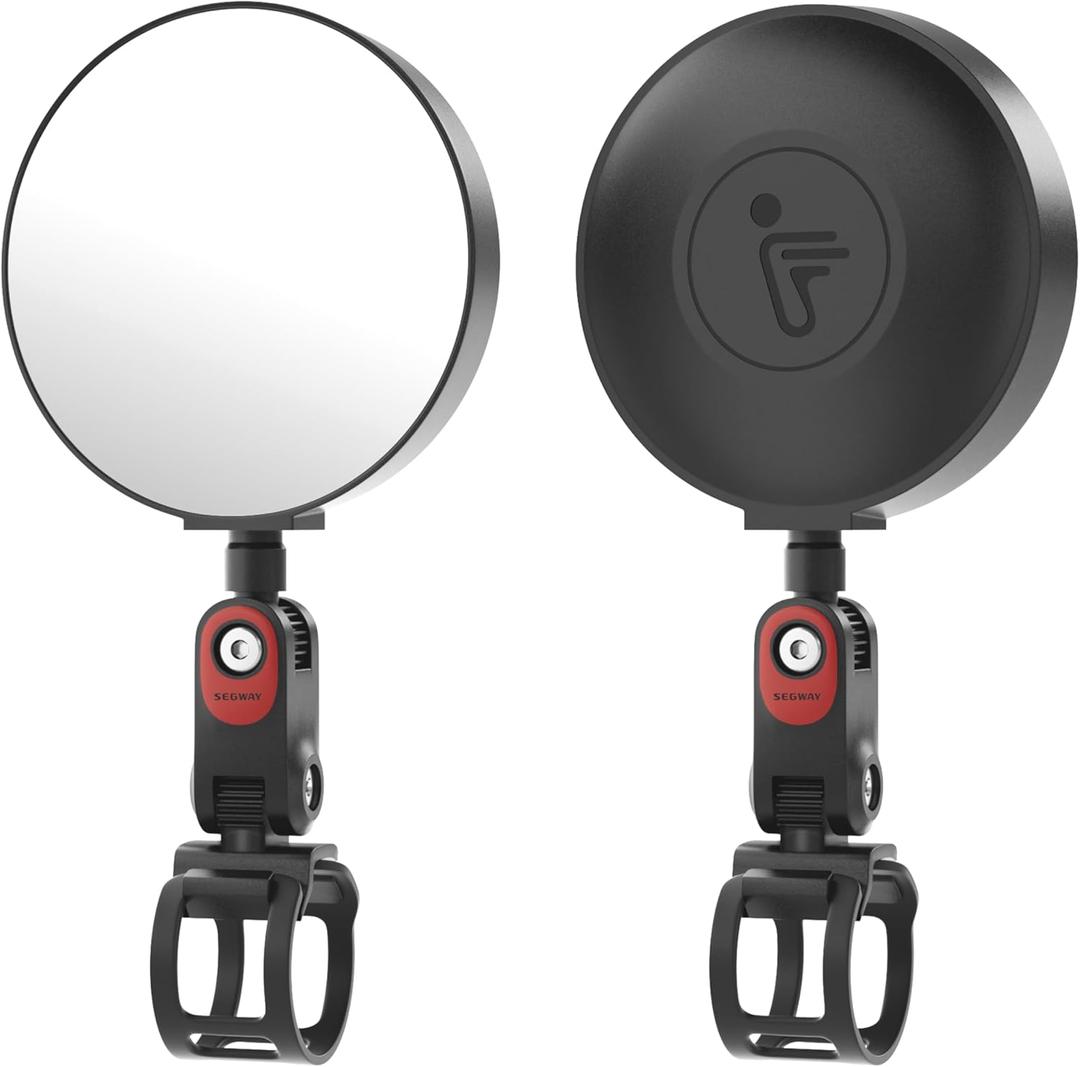 Scooter Rear-view Mirror Fit for Round Handlebar compatible with iScooter/Aovopro/Lime/Bird Electric Kickscooter, Adjustable Wide-Angle Vision Rearview Scooter Mirrors Original Accessories 2-Pack