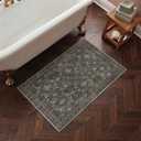 9X12 Washable Area Rug for Living Room, Vintage Boho Non-Slip, Black