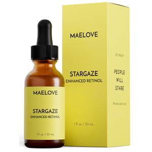 MAELOVE Stargaze Enhanced Retinol Serum, Time-Released 0.25% Retinol for Radiant Skin, Hydrating with Hyaluronic Acid, Niacinamide, Soothing Botanicals, Ideal for Sensitive Skin, USA Made