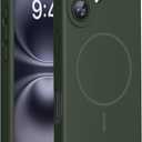 Miracase Compatible with iPhone 16 Case, [Soft Anti-Scratch Microfiber Lining], Compatible with MagSafe, Liquid Silicone Case Shockproof Drop Protection Phone Case for 16,Dark Green