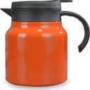 27 oz Single Stainless Steel Thermal Coffee Carafe, Double Wall Vacuum Insulated Creamer Container, Beverage Dispenser for Milk and Hot Chocolate, Tea Pot. (Orange)