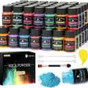 CHANGTIKEJI Mica Powder48 Colors - 10g/Bottle of Natural Pigment Powder for Epoxy ResinSoap MakingCandle Making,Lip Gloss,Car Freshies,Dye,Nail Polish,Bath Bombs