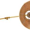 Creative Co-Op Coastal Adjustable Wall Sconce with Neutral Beige Rattan Shades, Antique Metal Brass Finish, 11.6" x 12" x 28.8"
