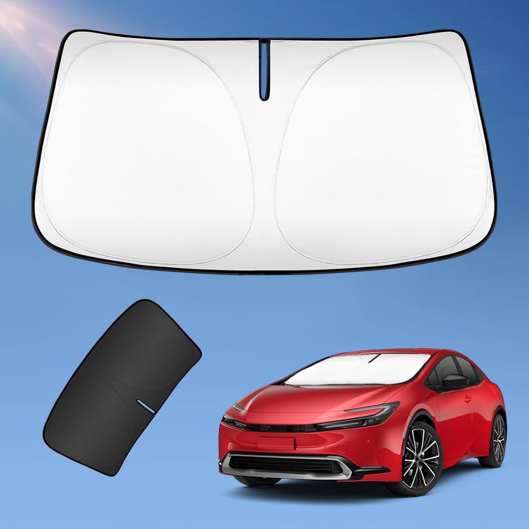 Sun Shade Sunshade for Toyota Prius XW50 2016-2023 Windshield Cover, (NOT for Prius C or Prius V) 2-Layers Sun Shield 240T Silver Coating Sun Visor Window Shade Car Accessories